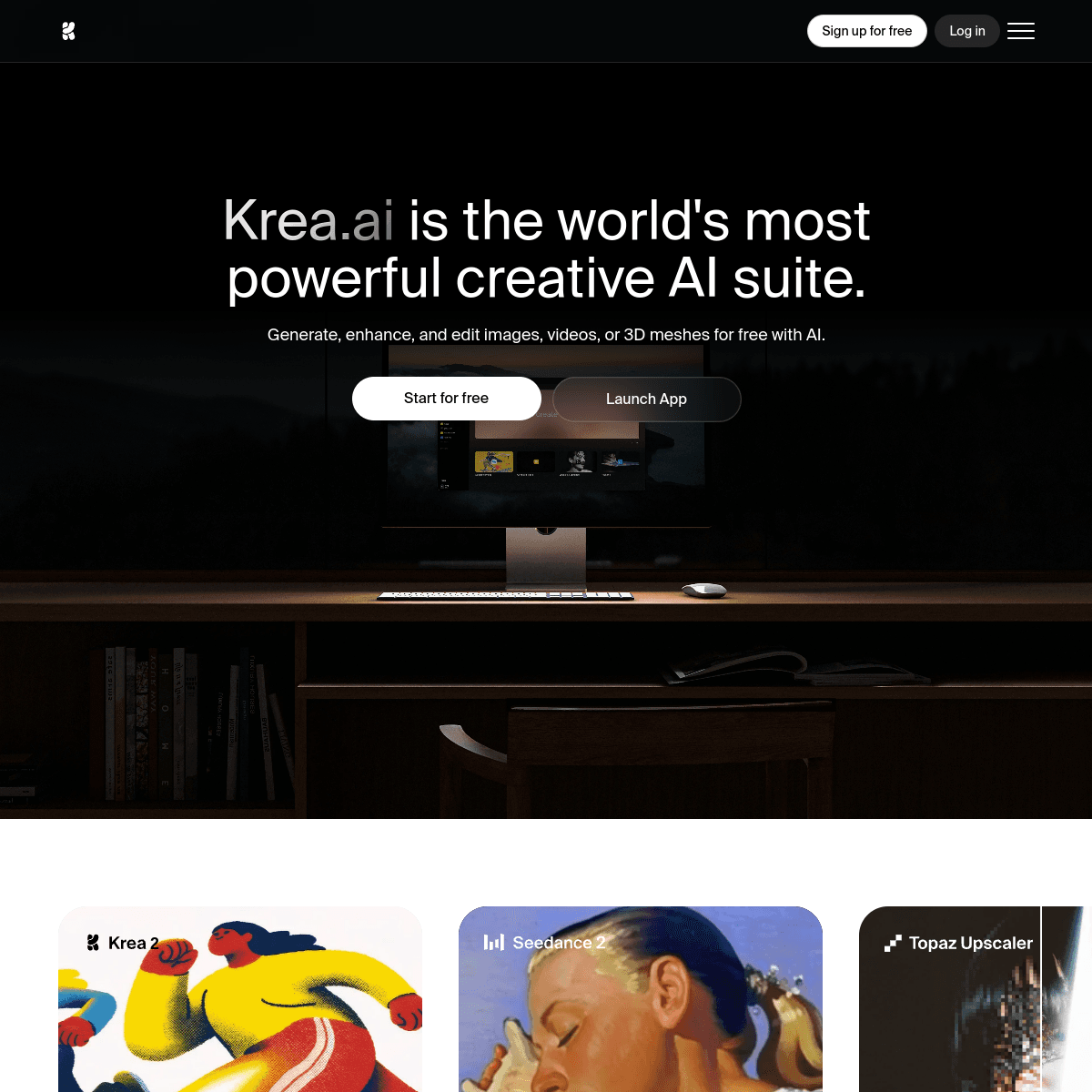 Krea official website screenshot