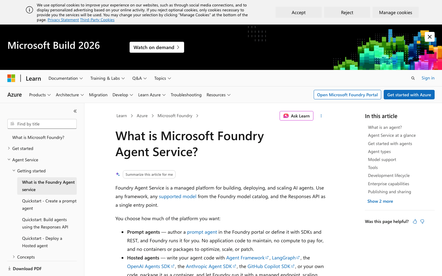 Microsoft Foundry official product screenshot