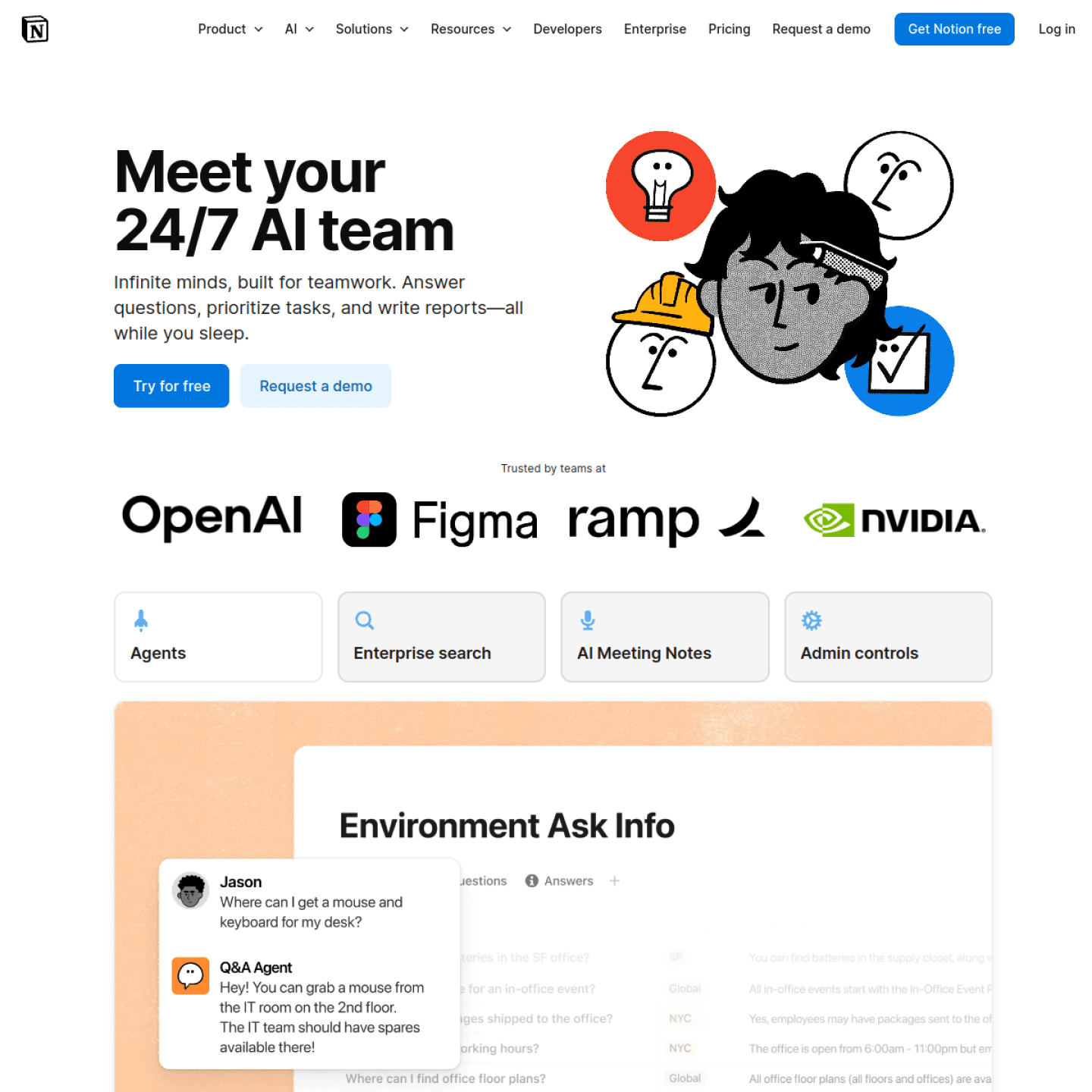 Notion AI official website screenshot